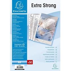 Exacompta Punch Pockets Polypropylene A4 90 Micron Clear (Pack 50)
