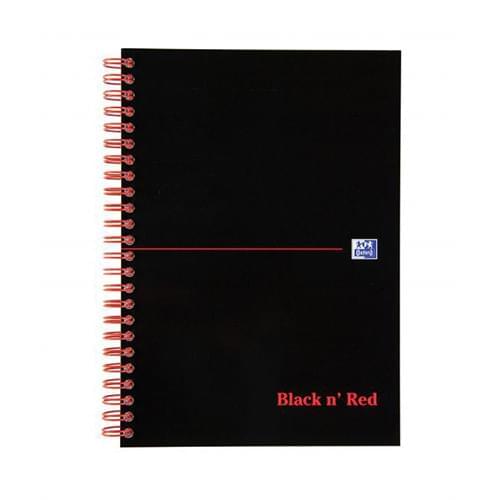 Black n Red A5 Card Cover Ruled 90gsm Notebook Pack of 10