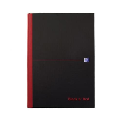 Black n Red Casebound Hardback Notebook A-Z Ruled A4 PK5