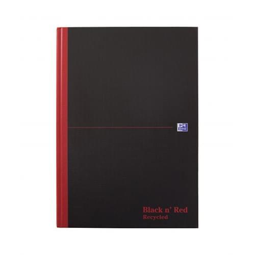 Black n Red A4 Casebound Hardback Recycled Notebook PK5