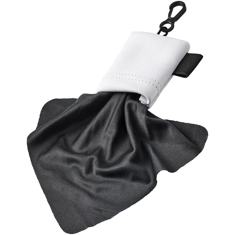 Clear microfiber cleaning cloth in pouch