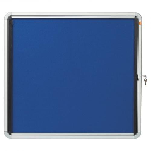 Nobo Premium Plus Felt Lockable Notice Board 6xA4 Blue