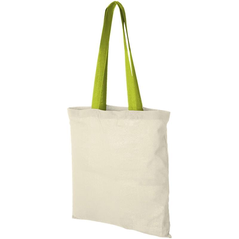 Nevada 100 g/m cotton tote bag coloured handles