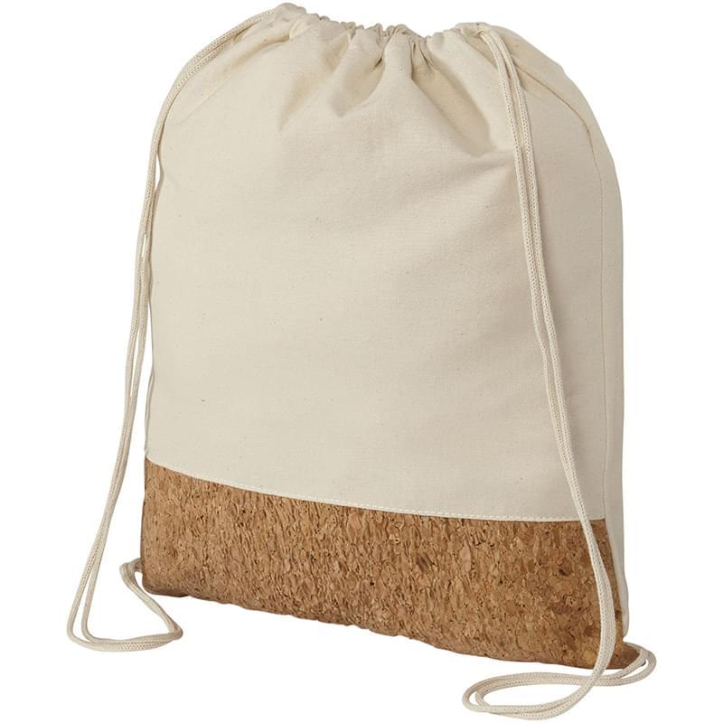 Woods 175 g/m cotton and cork drawstring backpack