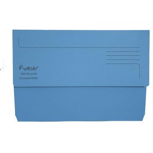Forever Document Wallets 300gsm 345x245mm Blue PK25