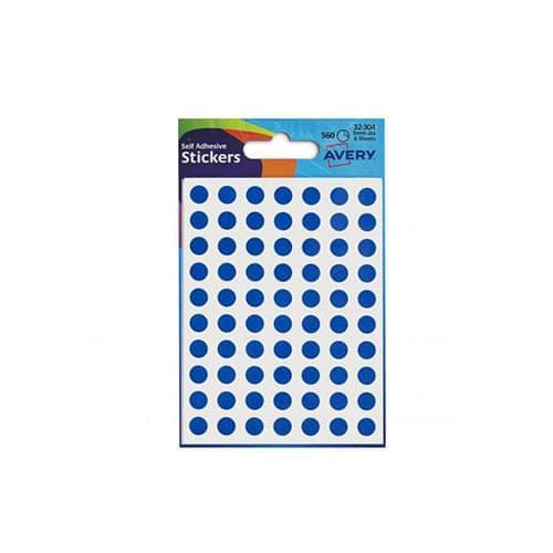 Avery Coloured Labels Round 8mm Diameter Blue (560 Labels) PK10
