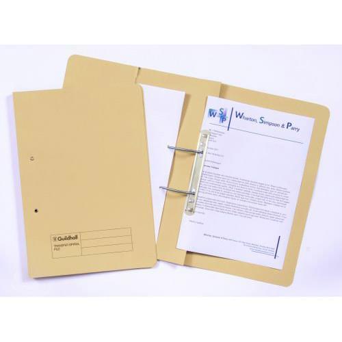 Guildhall 38mm Transfer Spring Files Foolscap Yellow PK25