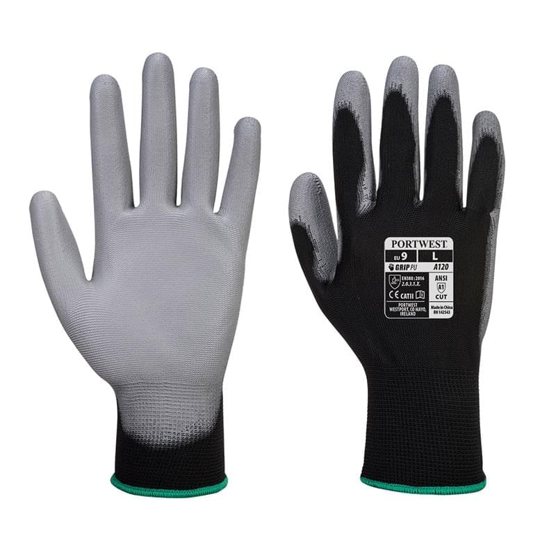 Portwest PU Palm Glove Black/Grey