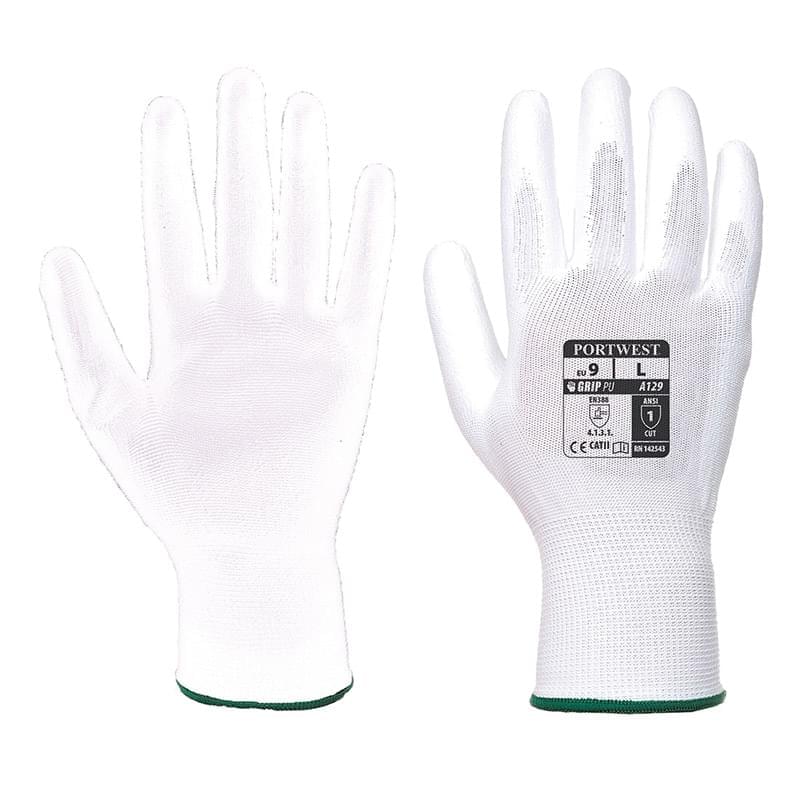 Portwest PU Palm Glove  (480 pairs) White
