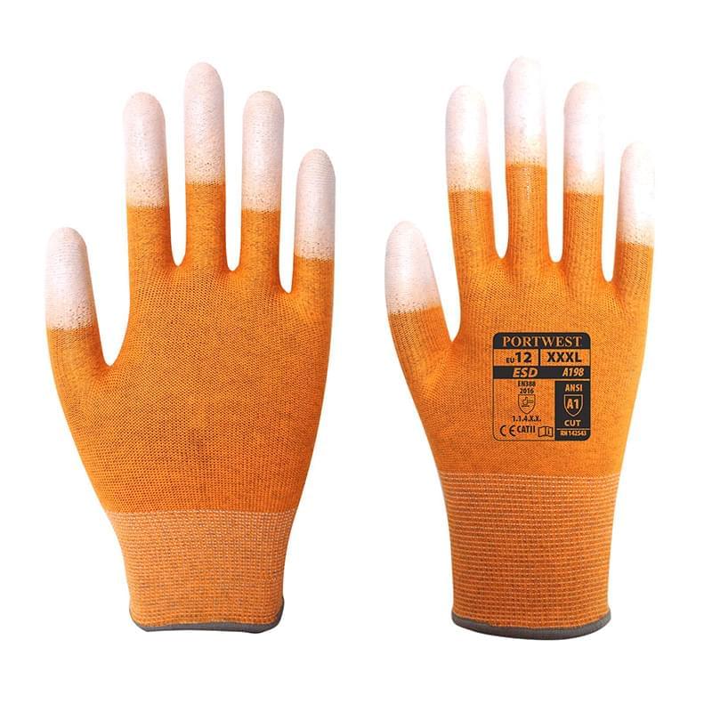 Portwest Antistatic PU Fingertip Glove Orange