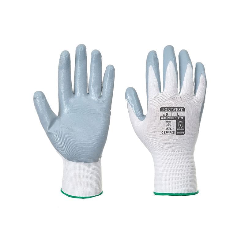 Portwest Flexo Grip Glove  -  Bag Grey/White