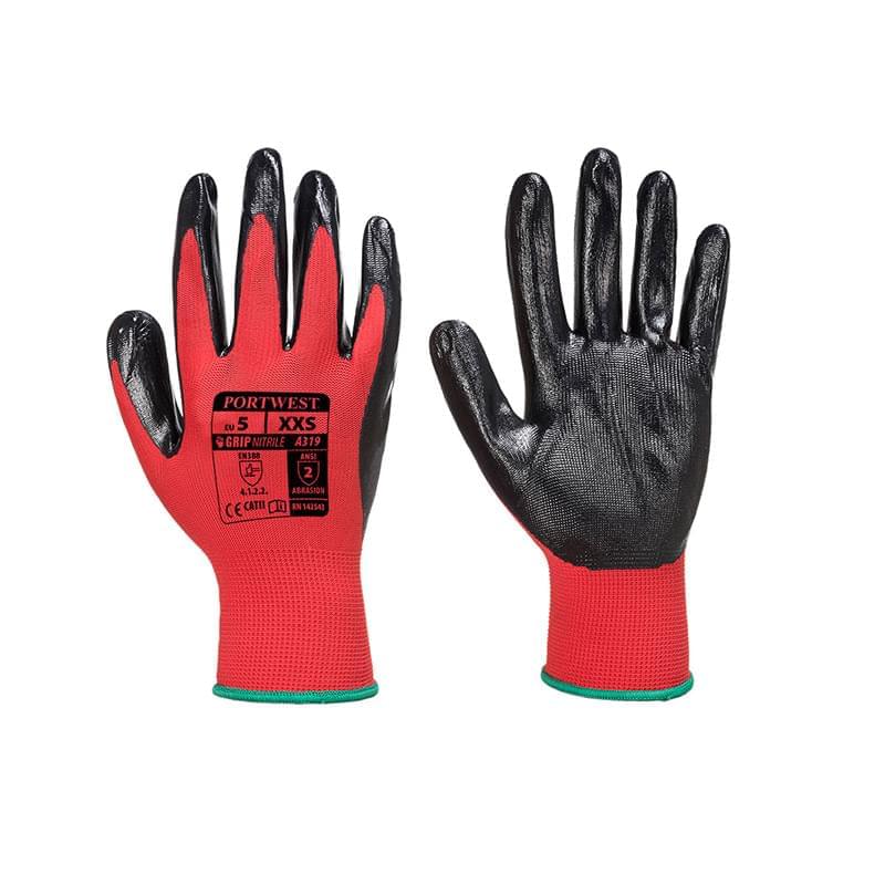 Portwest Flexo Grip Glove  -  Bag Red/Black