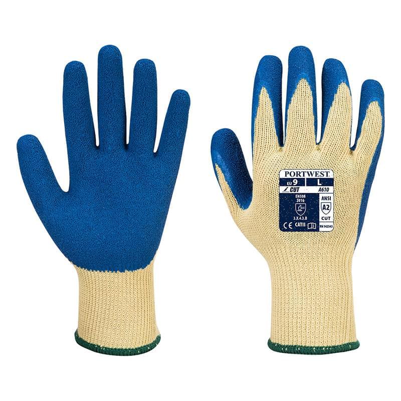 Portwest LR Latex Grip Glove Yellow/Blue