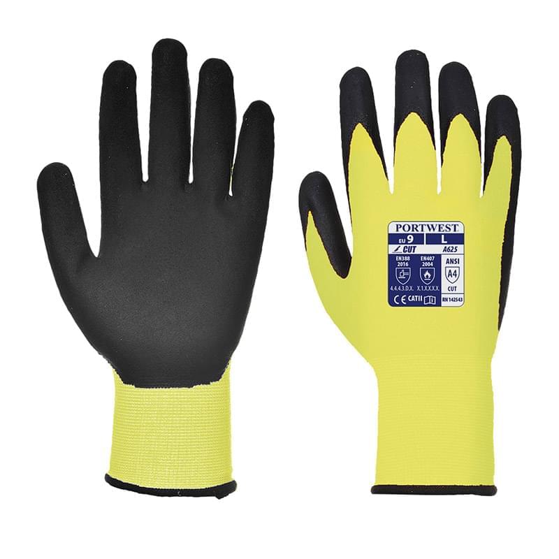 Portwest Vis-Tex PU Cut Resistant Glove Yellow/Black