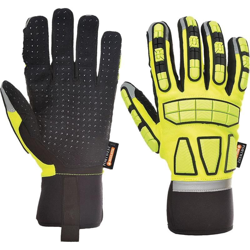 Portwest Safety Impact Glove Lined Yellow