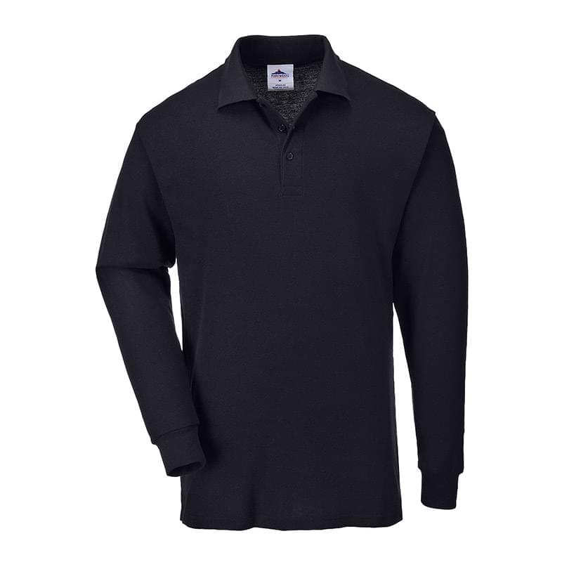 Portwest Long Sleeved Polo Shirt Black