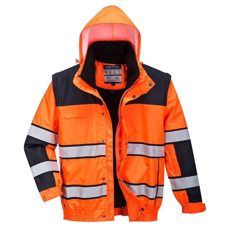 Portwest Hi-Vis Classic Bomber Jacket Orange/Black