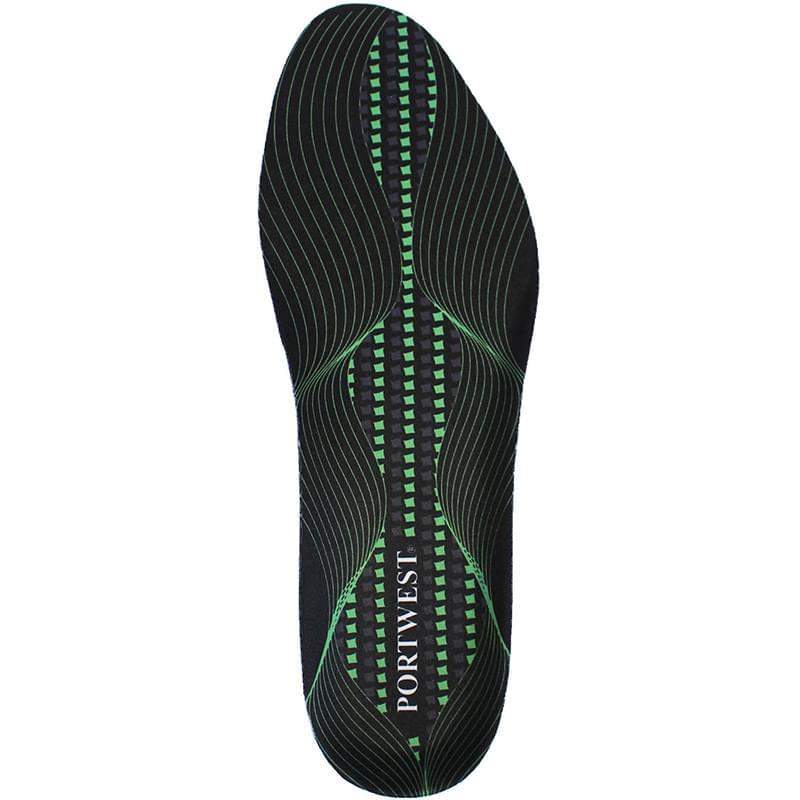 Portwest Gel Arch Support Insole Black/Green