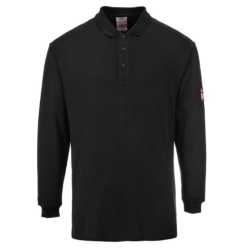 Portwest Flame ResistantAntistatic Polo Shirt Black