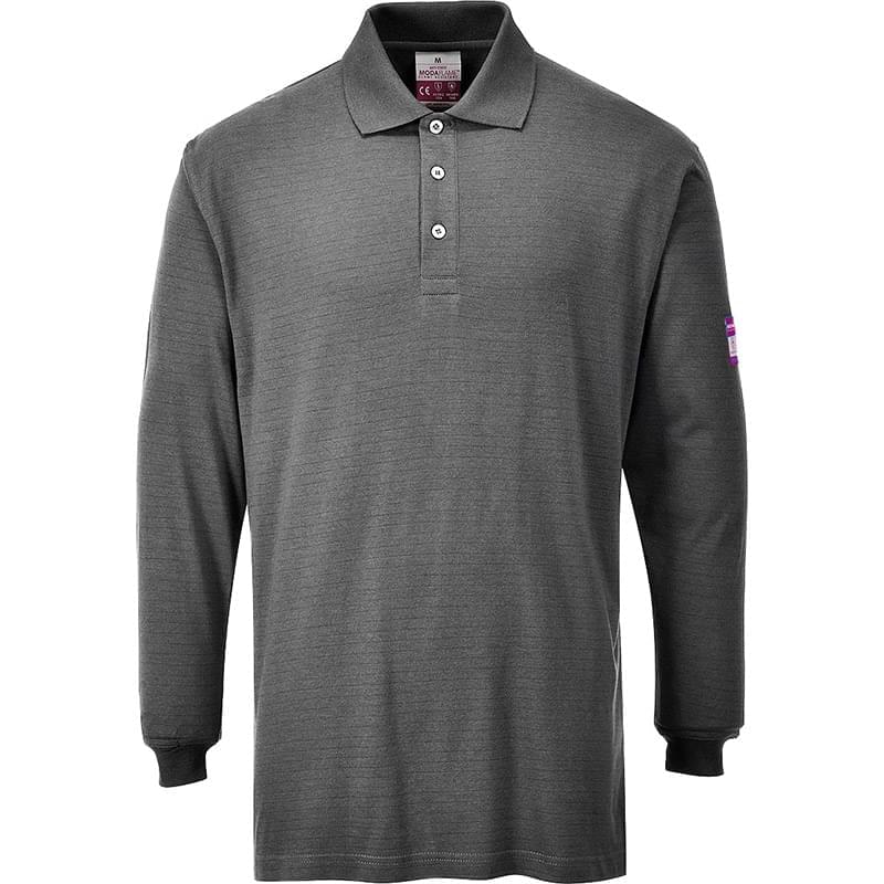 Portwest Flame ResistantAntistatic Polo Shirt Grey