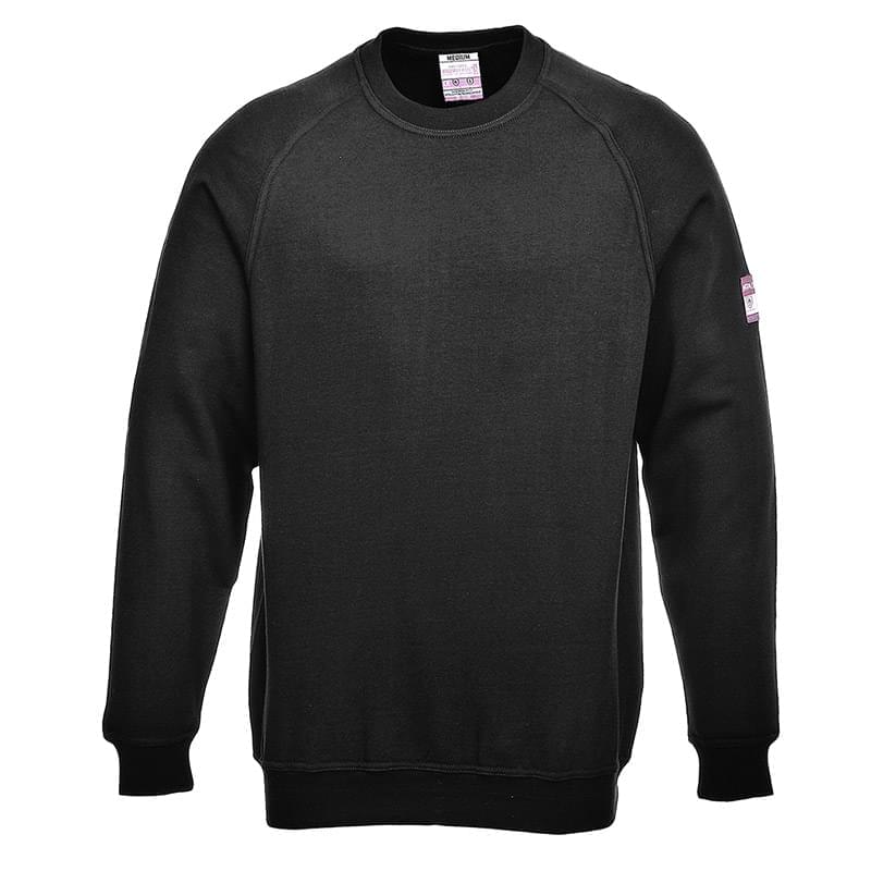 Portwest Flame ResistantAntistatic Sweatshirt Black