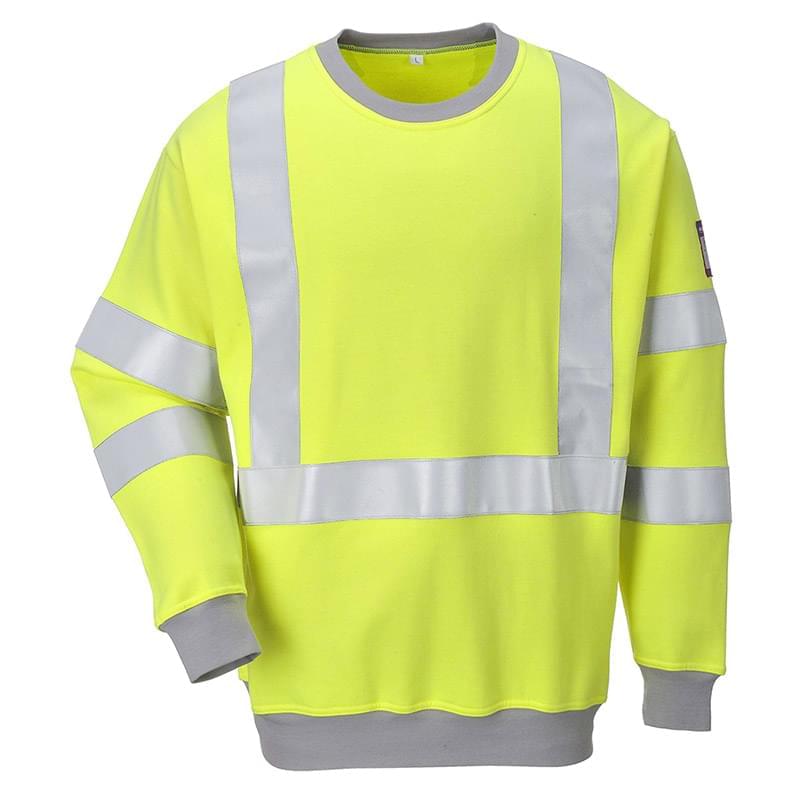 Portwest Flame ResistantHi-Vis Sweatshirt Yellow