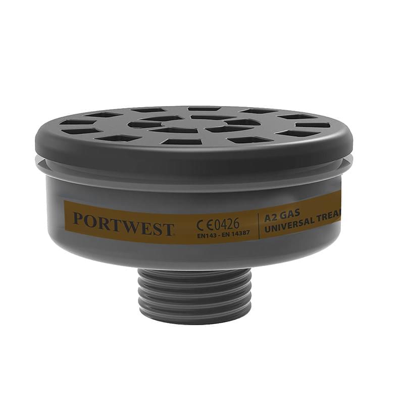 Portwest A2 Gas Filter Universal Thread Black Black