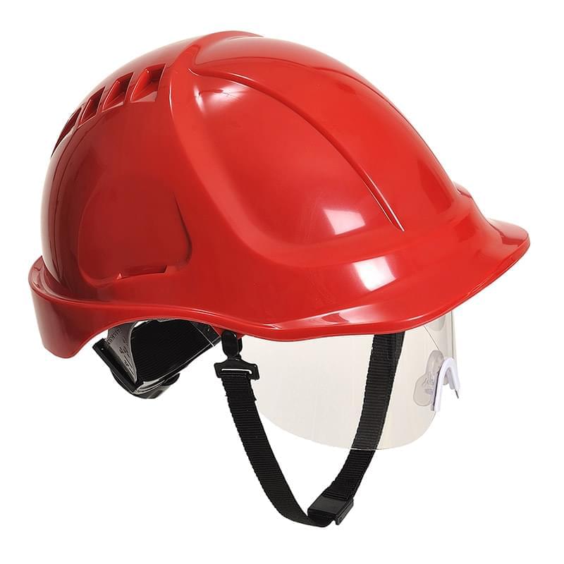 Portwest Endurance Plus Visor Helmet Red Red