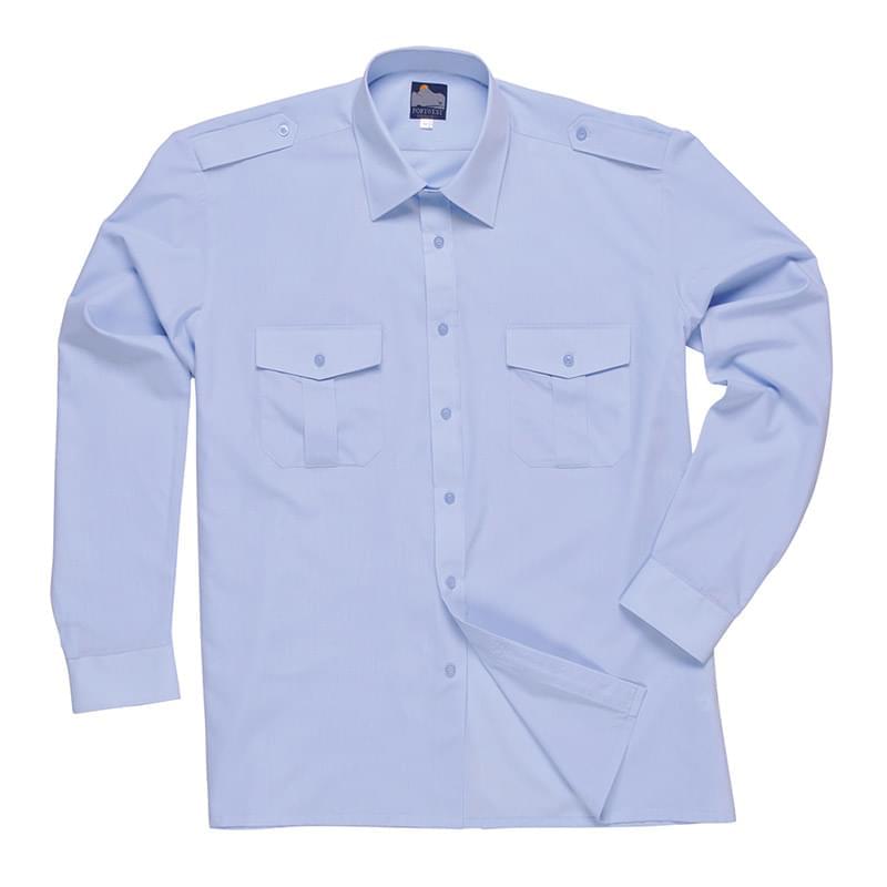 Portwest Pilot Shirt Long Sleeve Blue