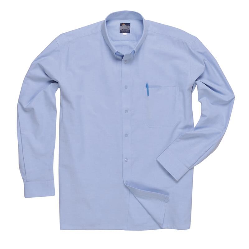 Portwest Oxford Shirt, Long Sleeves Blue Blue
