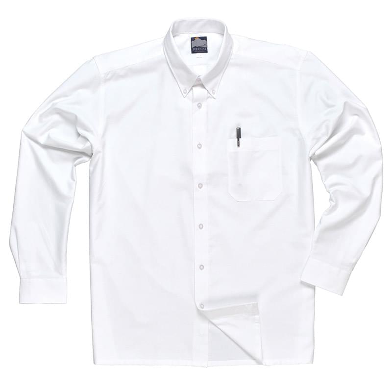 Portwest Oxford Shirt, Long Sleeves White White
