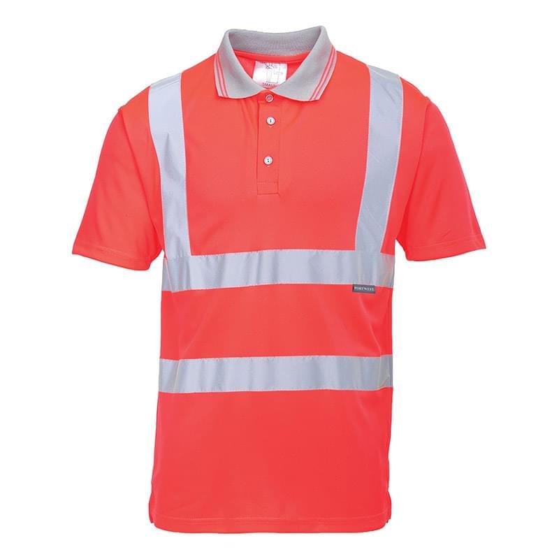 Portwest Hi-Vis Short Sleeves Polo Shirt Red