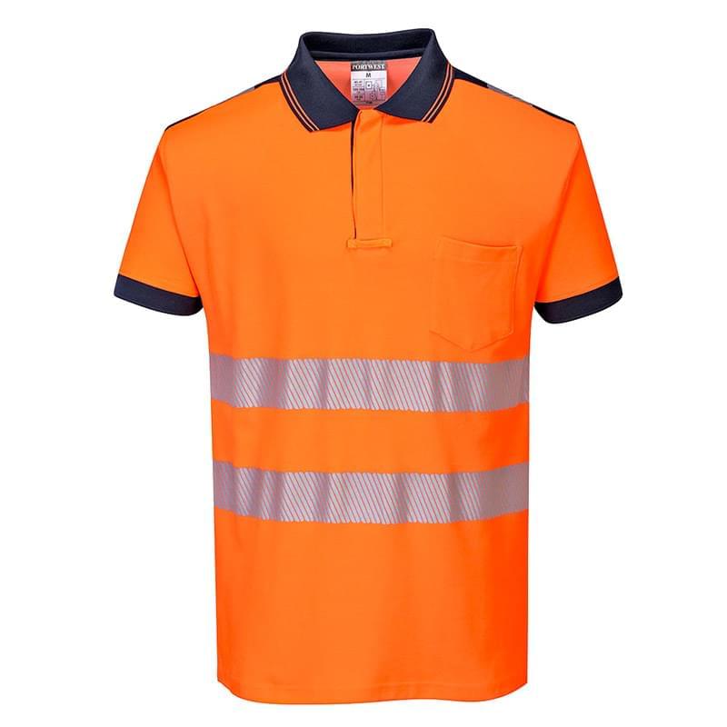 Portwest PW3 Hi-Vis Polo Shirt  Short Sleeves Orange