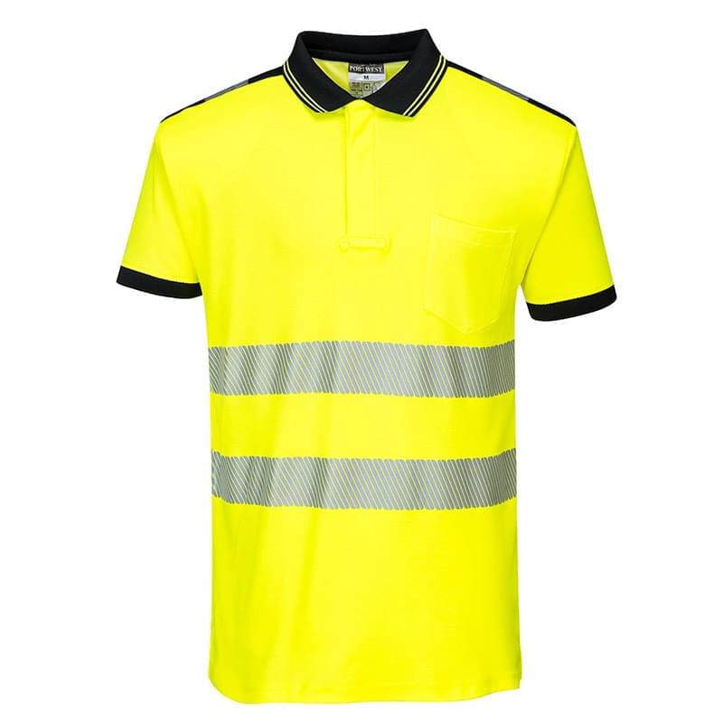 Portwest PW3 Hi-Vis Polo Shirt  Short Sleeves Yellow/Black