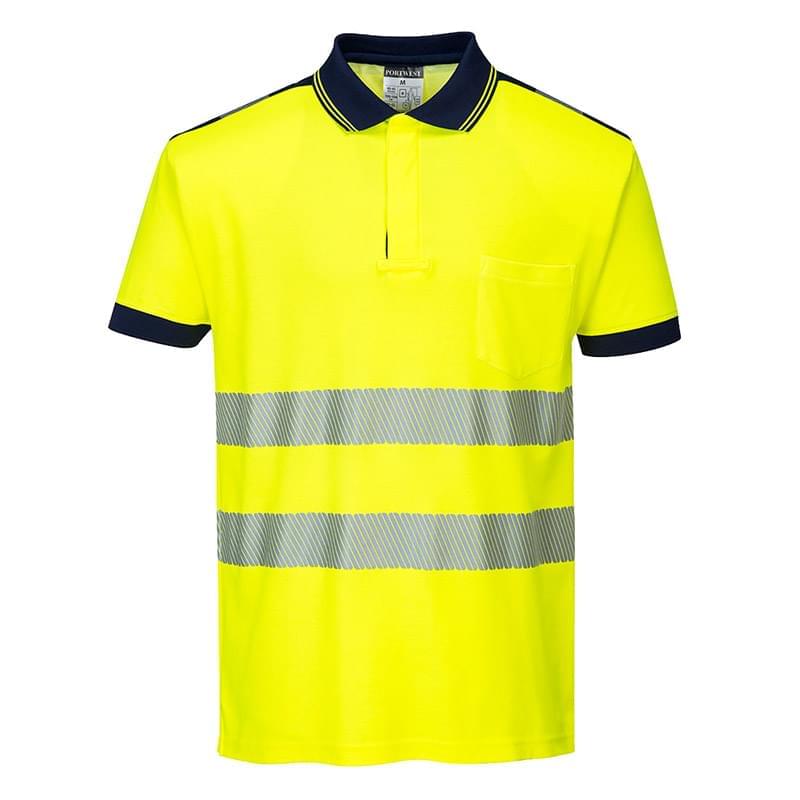 Portwest PW3 Hi-Vis Polo Shirt  Short Sleeves Yellow