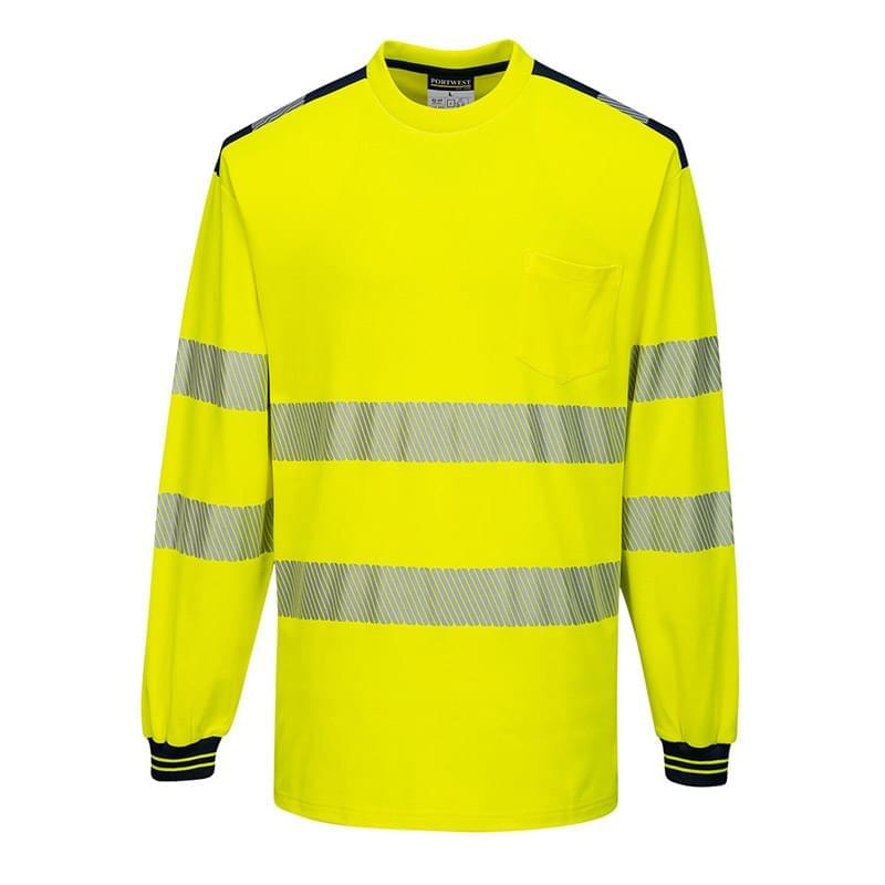 Portwest PW3 Hi-Vis T-Shirt  Long Sleeves Yellow/Black