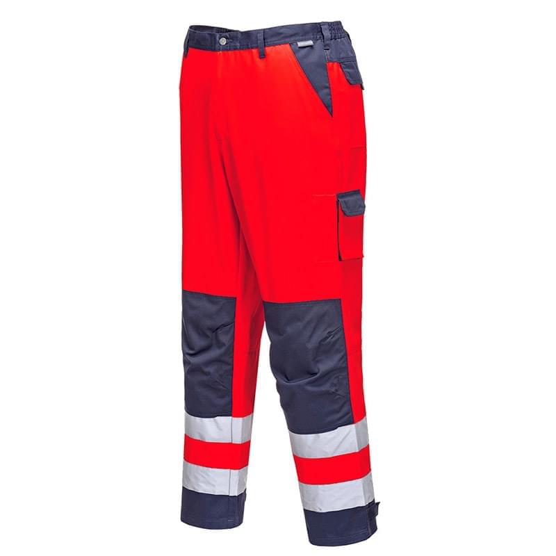 Portwest Lyon Hi-Vis Trousers Red/Navy