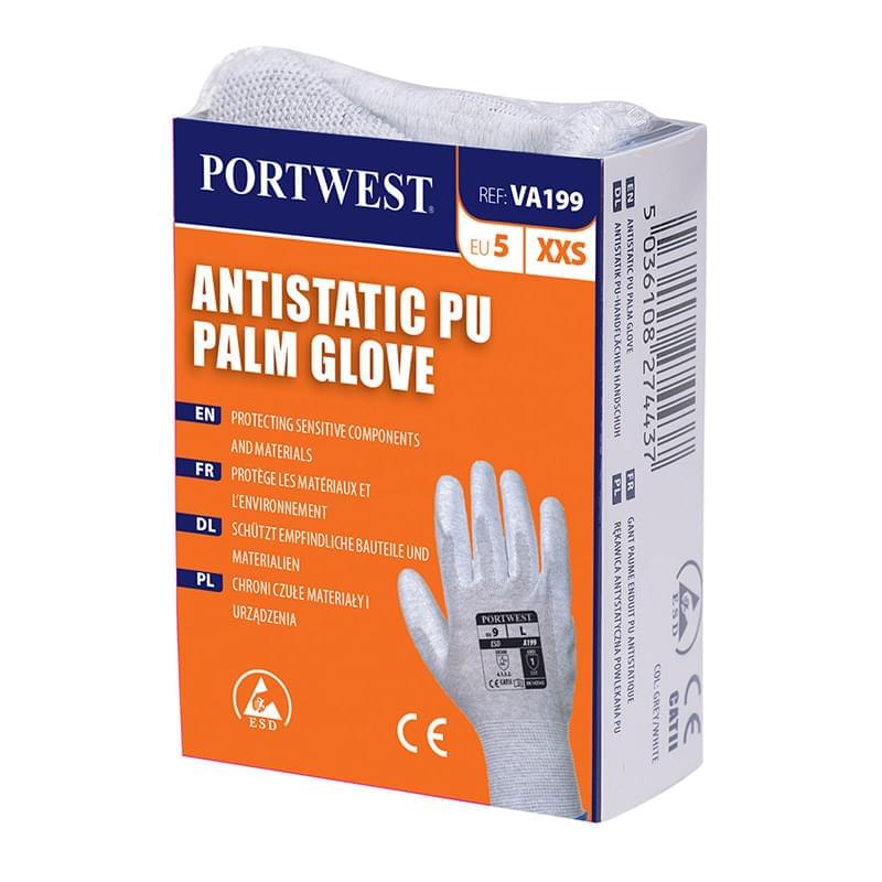 Portwest Vending Antistatic PU Palm Glove Grey Grey
