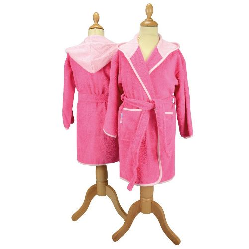 A & R Towels Artg Boyzz & Girlzz Hooded Bathrobe Pink/Light Pink