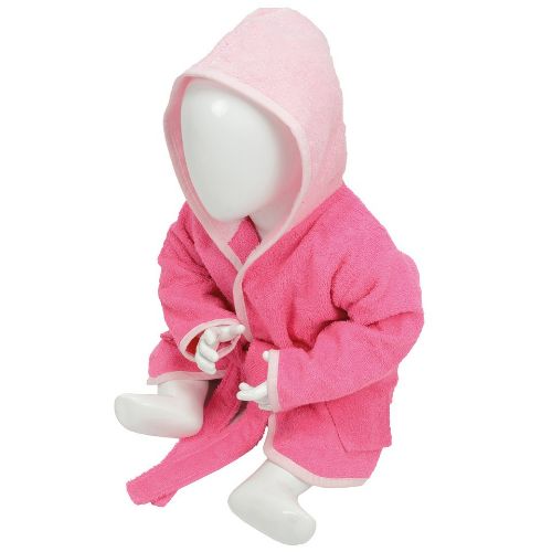 A & R Towels Artg Babiezz Hooded Bathrobe Pink/Light Pink