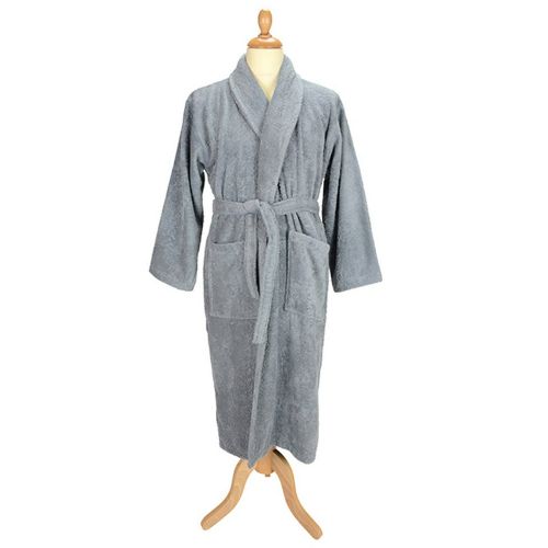A & R Towels Artg Bath Robe With Shawl Collar Anthracite Grey
