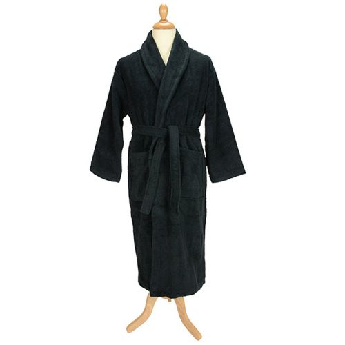 A & R Towels Artg Bath Robe With Shawl Collar Black