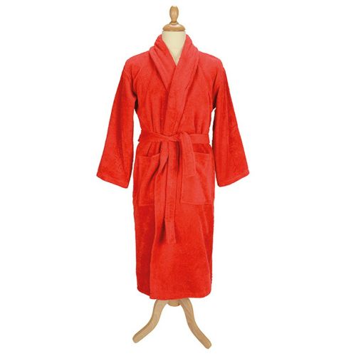 A & R Towels Artg Bath Robe With Shawl Collar Fire Red