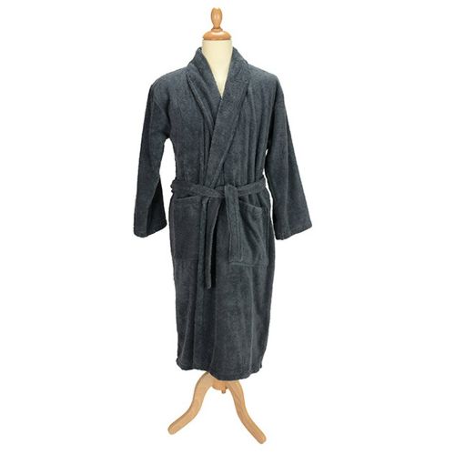 A & R Towels Artg Bath Robe With Shawl Collar Graphite