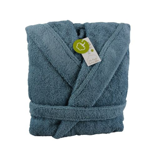 A & R Towels Artg Organic Bathrobe With Hood Blue