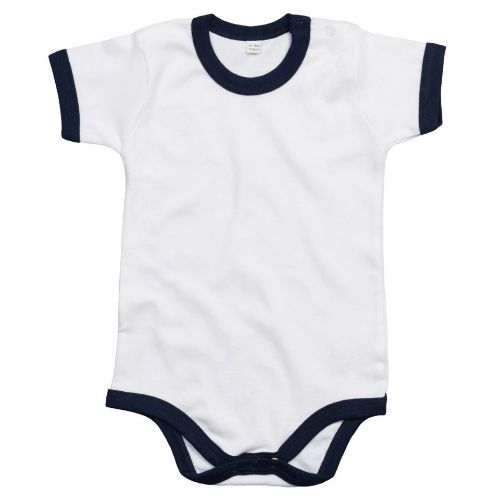 Babybugz Ringer Bodysuit White/Nautical Navy