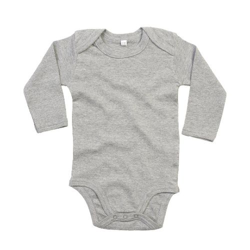 Babybugz Baby Organic Long Sleeve Bodysuit Heather Grey Melange