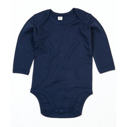 Babybugz Baby Organic Long Sleeve Bodysuit Organic Nautical Navy