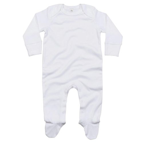 Babybugz Baby Organic Envelope Sleepsuit With Mitts Organic White