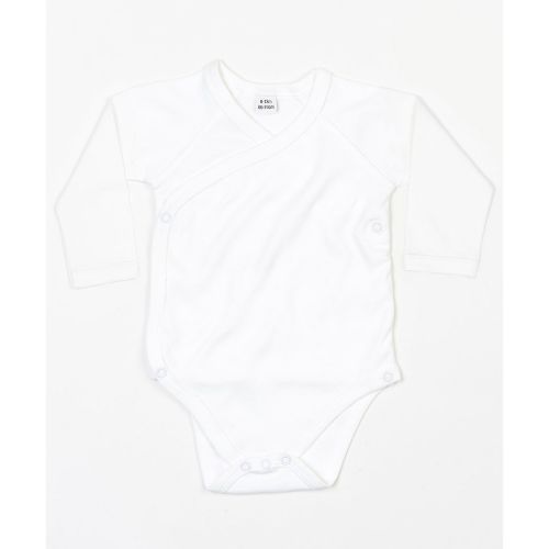 Babybugz Baby Long Sleeve Kimono Bodysuit White